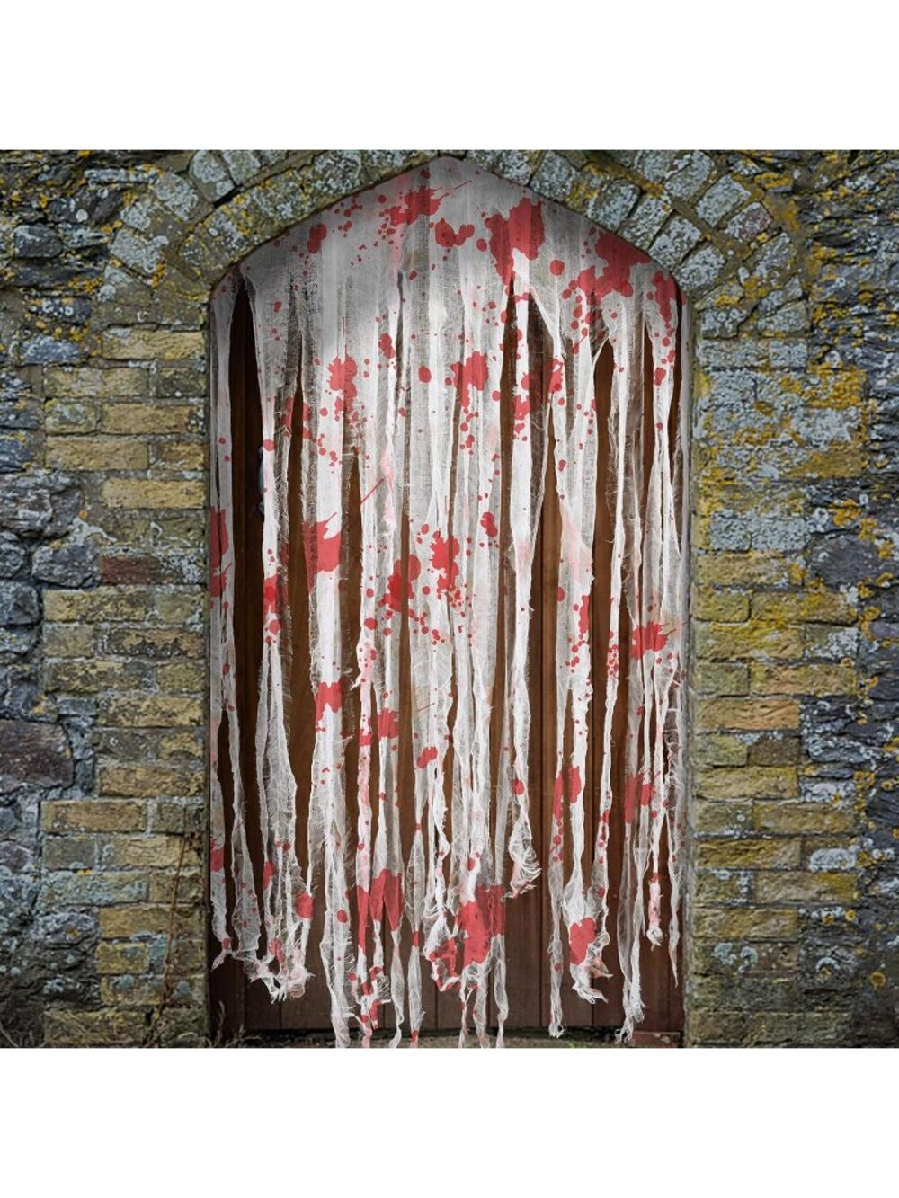 4 Pcs Halloween Door Curtain 65"x 39" Bloody Doorway Creepy Curtain Decoration